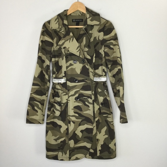 INC Trench International Concepts Camo sequin trench coat - Picture 7 of 8